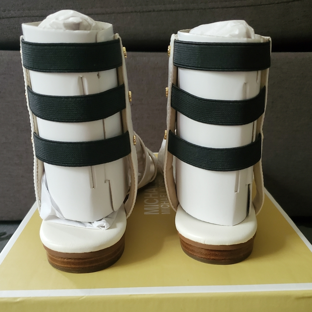 Michael Kors Codie Black & White Leather Sandal - Picture 6 of 12